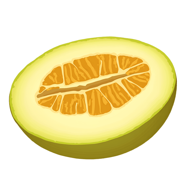 Free transparent PNG: Golden Honeydew Melon Clipart with Smooth Sweet Flesh for Fresh Produce Illustration