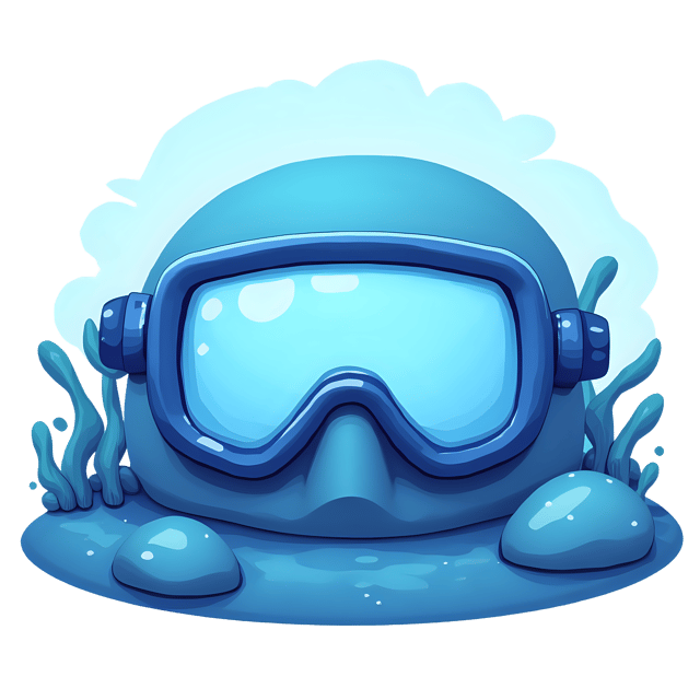 Free transparent PNG: Blue Diving Goggles  Underwater Exploration Clipart, free png download