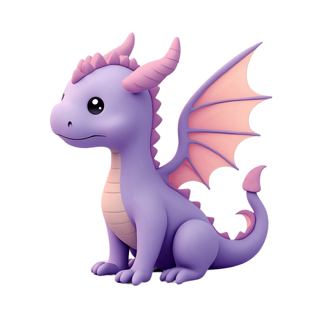 Free transparent PNG: Whispering Dragon PNG with Soft Lavender Scales and Delicate Wings