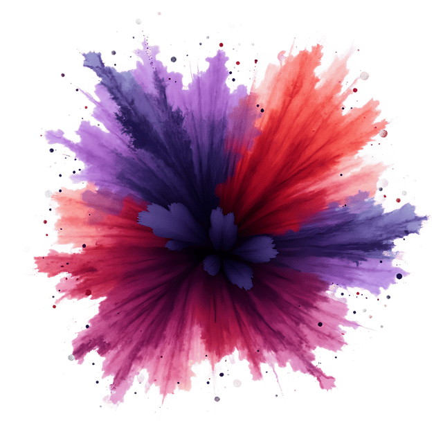 Free transparent PNG: Deep Crimson, Royal Purple, and Obsidian Black Explosion PNG Design with Transparent Background