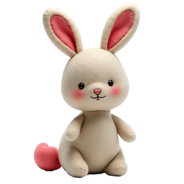 Free transparent PNG: Sweet Needle-Felted Bunny with Heart-Shaped Tail PNG