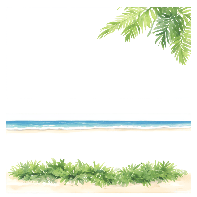 Free transparent PNG: Lush Green Vegetation and White Sandy Beach PNG Transparent Background