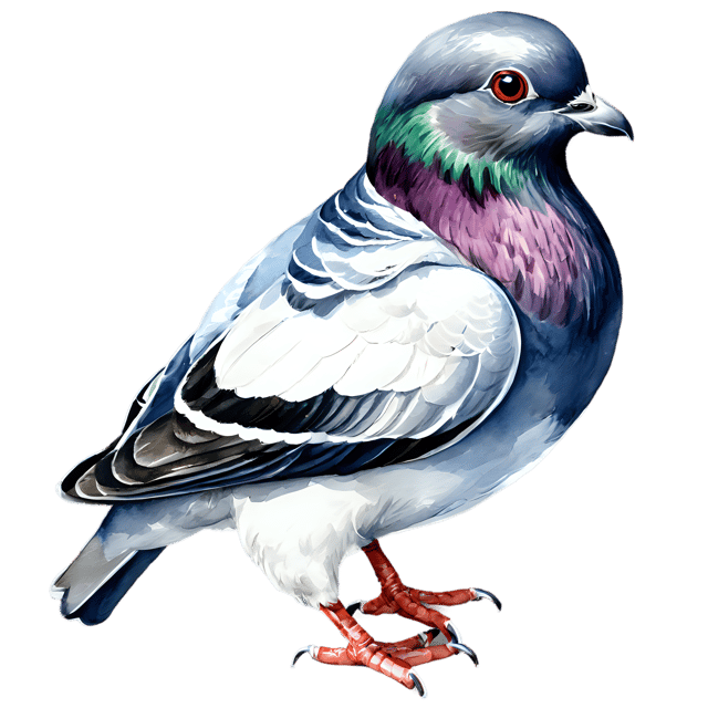 Free transparent PNG: Tranquil Pigeon Watercolor Illustration – Transparent Background