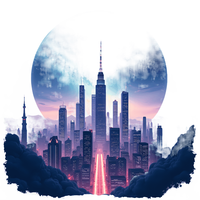 Free transparent PNG: Futuristic Cityscape Under Star Dome PNG