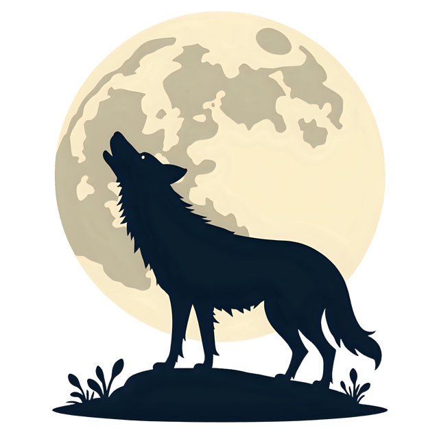 Free transparent PNG: Moon with Howling Wolf Silhouette  Nature Clipart, free transparent png download