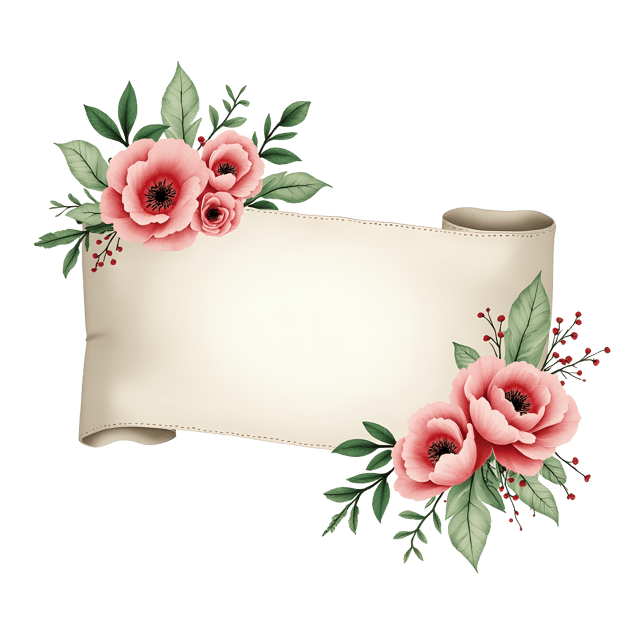 Free transparent PNG: Ribbon with Floral  Decorative Clipart, free transparent png download