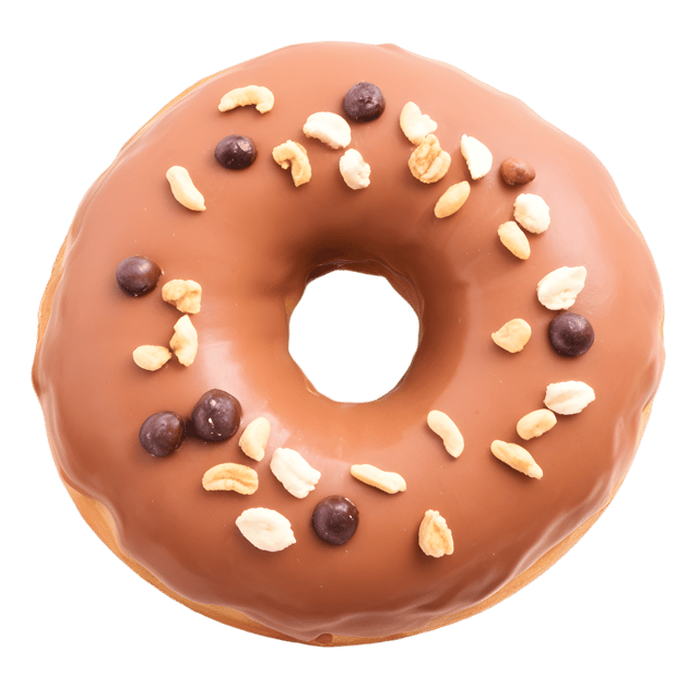 Free transparent PNG: Donut with Chocolate and Nuts PNG Transparent Background for Confectionery Imagery