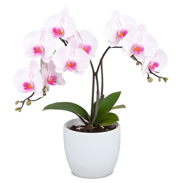 Free transparent PNG: Elegant Orchid Arrangement PNG with Transparent Background for Floral Design