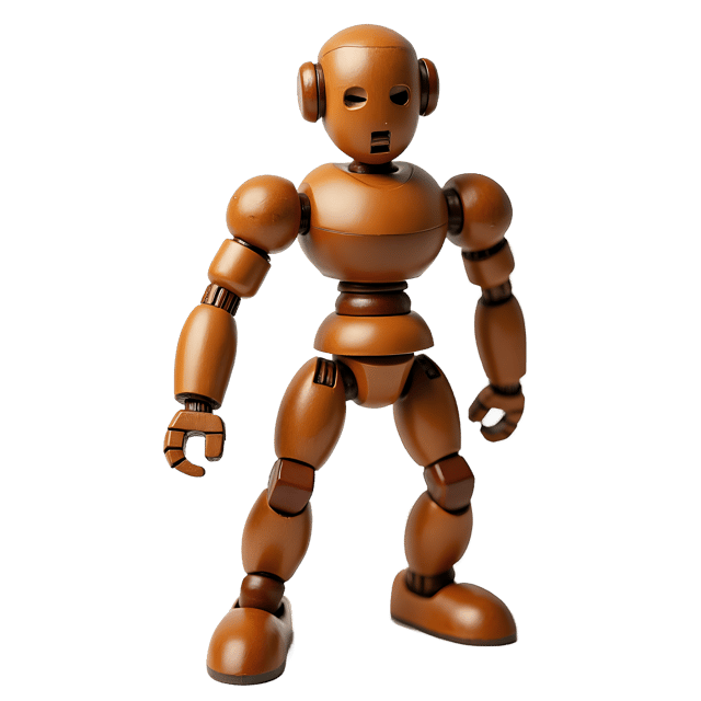 Free transparent PNG: Handmade Wooden Robot with Polished Finish and Intricate Details