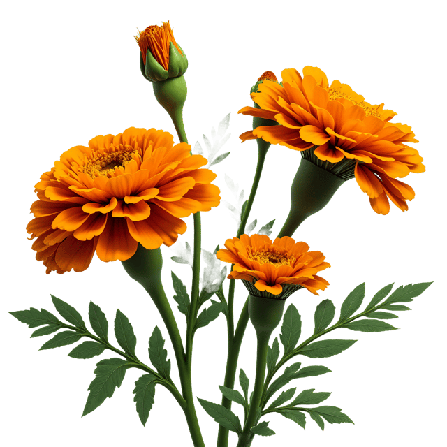 Free transparent PNG: Marigold and Zinnia Flowers PNG Clipart  Perfect for Garden Themes, Crafts  Decor