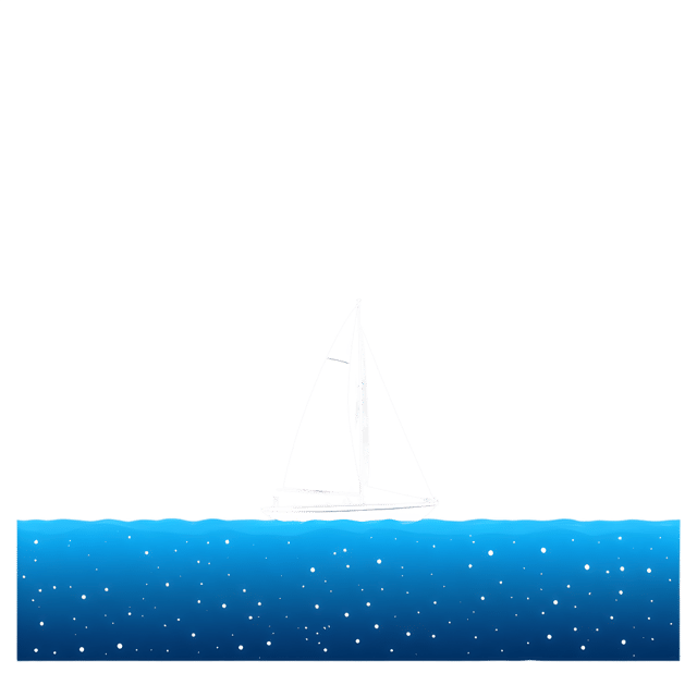 Free transparent PNG: Calming Ocean with Lone Sailboat Under Starry Night Sky Transparent PNG Background