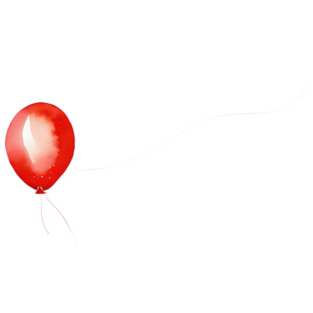 Free transparent PNG: Transparent Watercolor Red Balloon Illustration – Soft & Playful Clipart