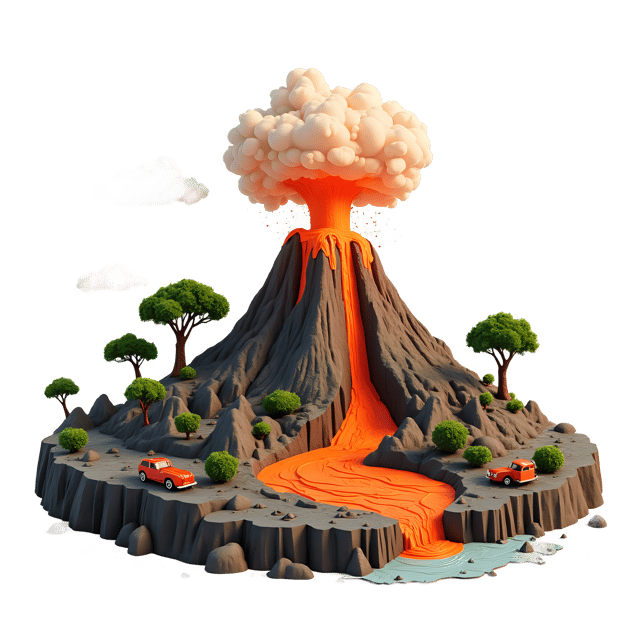 Free transparent PNG: Volcano Diorama PNG Clipart  Perfect for Educational Projects  Crafts