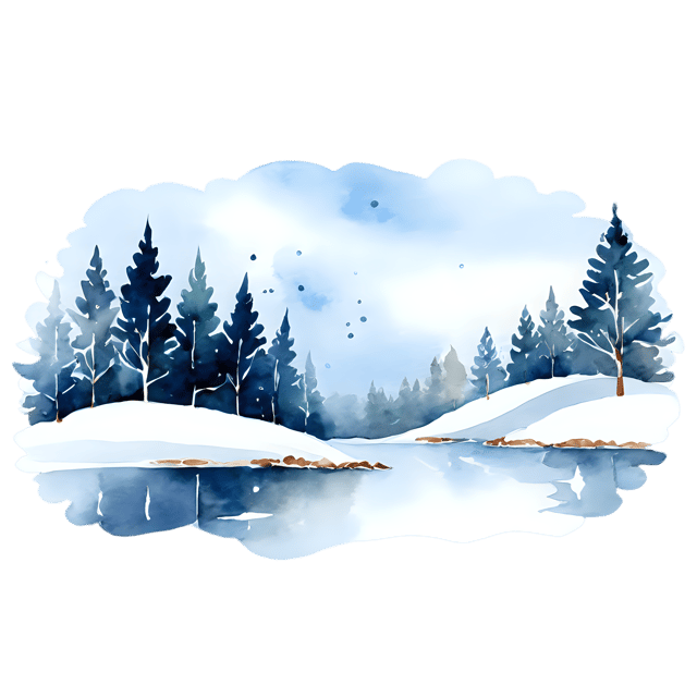 Free transparent PNG: Winter Scene Watercolor Illustration - Transparent PNG