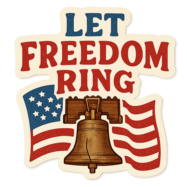 Free transparent PNG: Let Freedom Ring Sticker  Patriotic Decoration for Celebrations, Crafts  Events