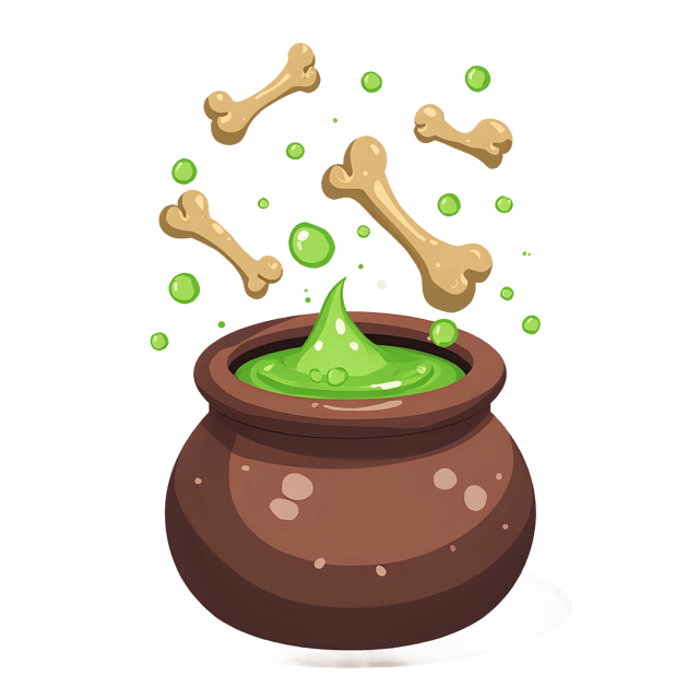 Free transparent PNG: Potion with Bones Floating  Fantasy Clipart, free download png