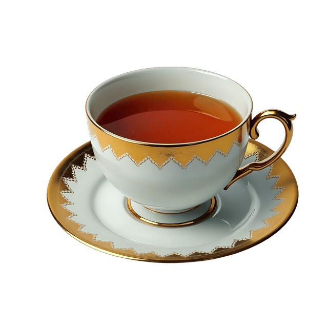 Free transparent PNG: Gold-rimmed Tea Cup PNG Clipart  Elegant Design Element for Ceremonial and Decorative Use