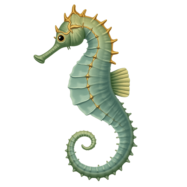 Free transparent PNG: Translucent Sea Horse Illustration with Gold Markings
