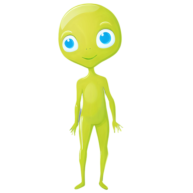 Free transparent PNG: Cute Cartoon Alien Illustration for Creative Projects