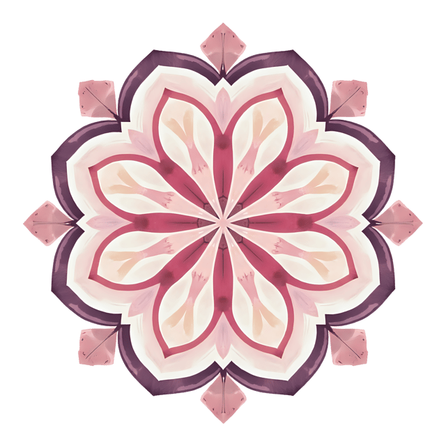 Free transparent PNG: Symmetrical Mandala Clipart in Pastel Colors with Soft Flowing Lines for Decorative and Creative Projects