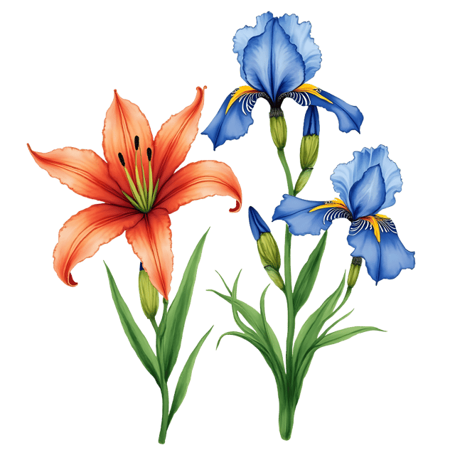 Free transparent PNG: Lily and Iris PNG Clipart  Elegant Flower Designs for Decor  Crafts