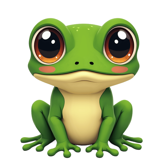 Free transparent PNG: Cute Green Froglet PNG with Transparent Background for Art and Crafts