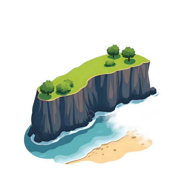 Free transparent PNG: Coastal Cliff Landscape PNG  Perfect for Nature Designs, Crafts  Decor