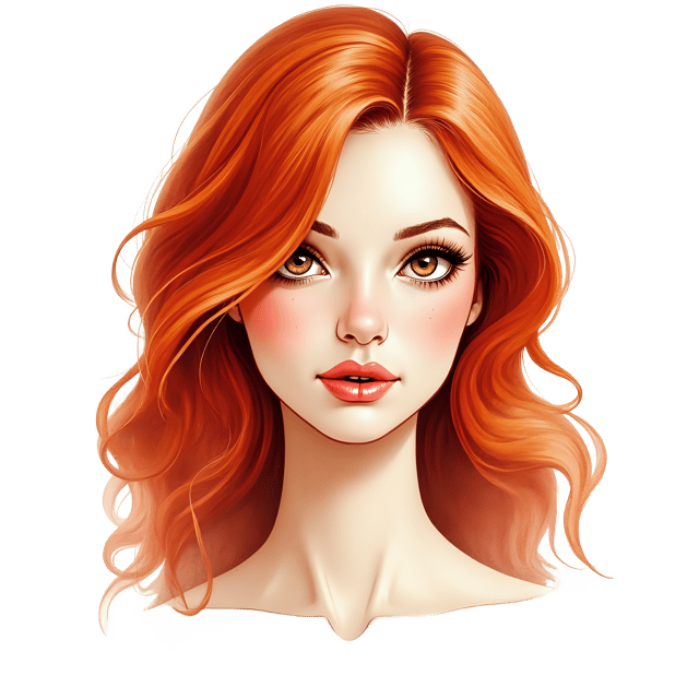 Free transparent PNG: Redhead Woman Portrait with Transparent Background - PNG Format