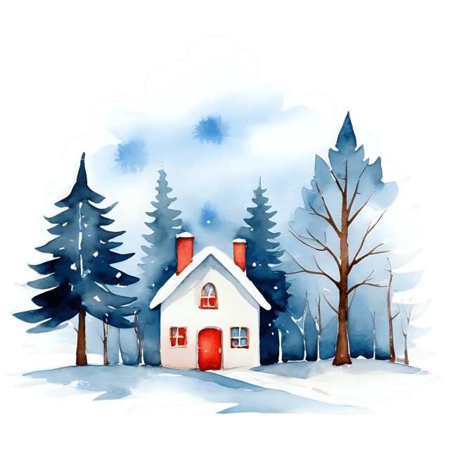 Free transparent PNG: Winter Scene Watercolor Illustration - Transparent PNG for Winter Motifs