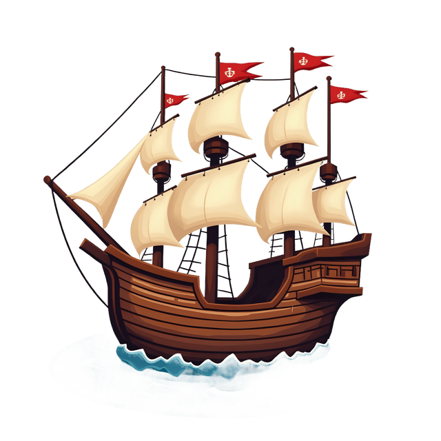 Free transparent PNG: Pirate Ship PNG Download  Classic Nautical Clipart for Kids, Games  Parties