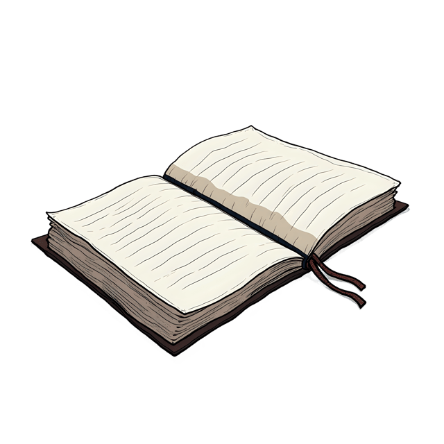 Free transparent PNG: Travel Journal Sketch with Open Pages and Notes in PNG Format