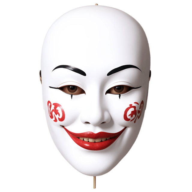 Free transparent PNG: Japanese Noh Mask PNG with Transparent Background for Art and Craft Projects