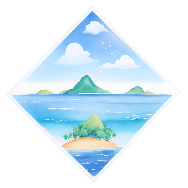 Free transparent PNG: Pastel Blue Distant Islands PNG with Transparent Background for Art and Design