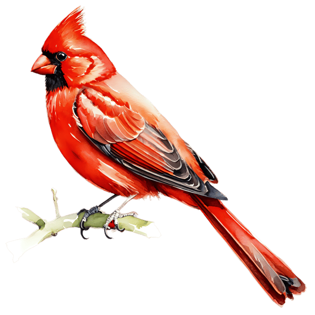 Free transparent PNG: Cardinal Bird Watercolor Illustration – Transparent PNG for Artwork & Design