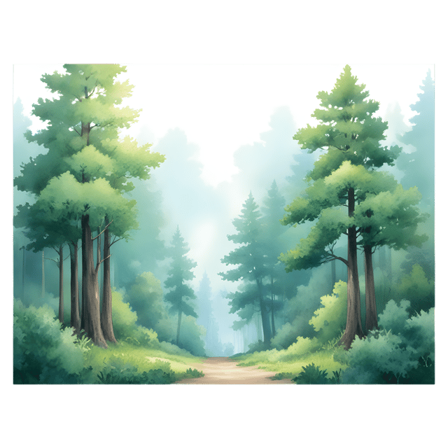 Free transparent PNG: Lush Green Forest Dawn Light PNG Background