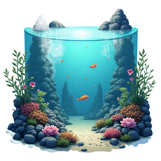 Free transparent PNG: Underwater Diorama PNG  Ideal for Marine Life Displays, Education  Decor