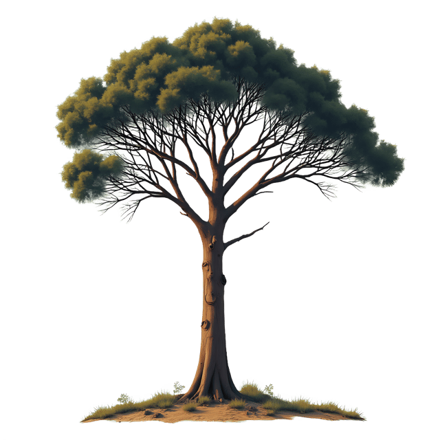 Free transparent PNG: Tall Eucalyptus Tree PNG with Smooth Bark and Transparent Background