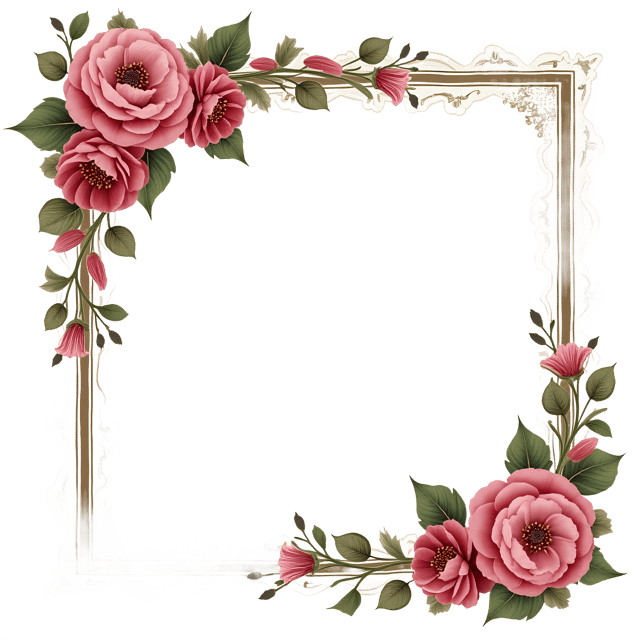 Free transparent PNG: Whimsical Floral Frame PNG Clipart  Perfect for Creative Design Projects  Crafts