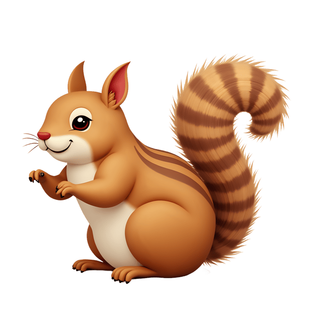 Free transparent PNG: Brown Squirrel with Striped Acorn Tail PNG Transparent Background