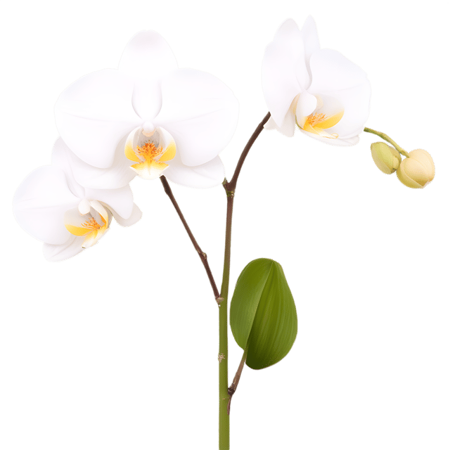 Free transparent PNG: Single Stem Orchid in Full Bloom PNG with Transparent Background for Botanical Art and Design