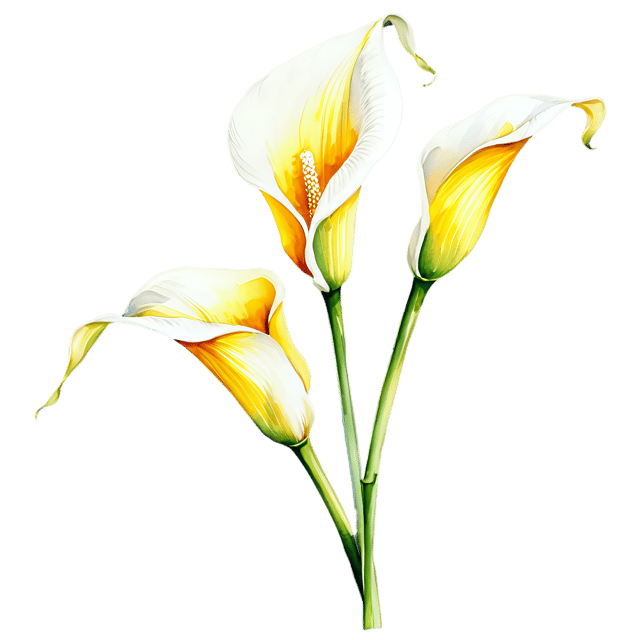 Free transparent PNG: Calla Lily Watercolor Illustration Transparent PNG – Beautiful Flower Clipart
