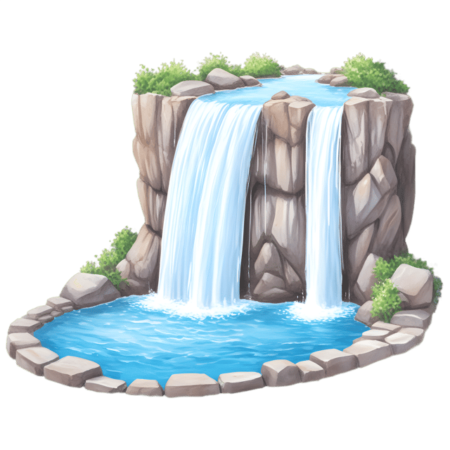 Free transparent PNG: Majestic Waterfall Crystal-clear Pool PNG Background