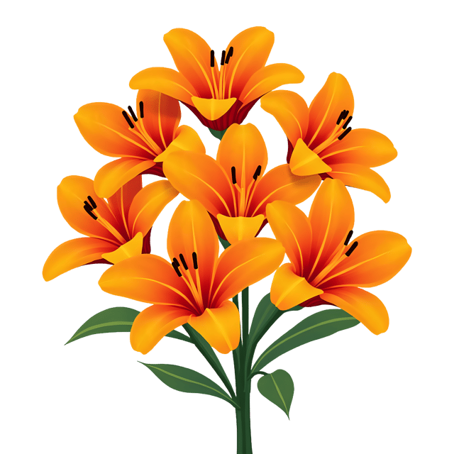 Free transparent PNG: Vibrant Orange Daylilies PNG Cluster with Transparent Background for Floral Design