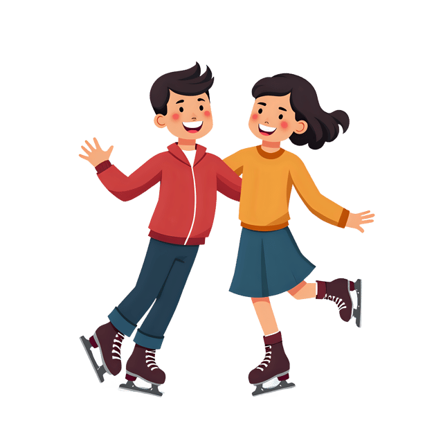 Free transparent PNG: Couple Ice Skating PNG  Perfect for Winter Themes, Sports  Romantic Scenes