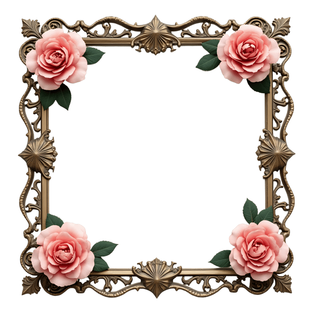 Free transparent PNG: Antique Floral Frame PNG Clipart  Perfect for Vintage Design Projects  Crafts