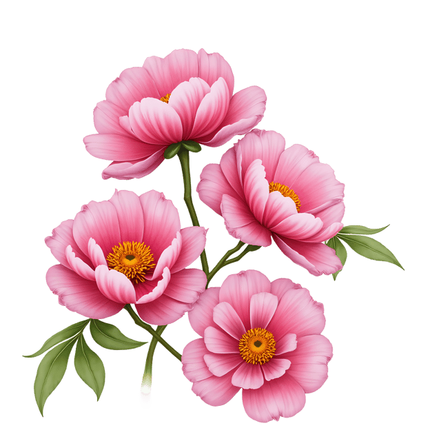 Free transparent PNG: Pink Peonies Bloom PNG with Transparent Background for Floral Design and Clipart