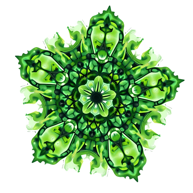 Free transparent PNG: Whimsical Green Fractal Design with Vibrant Colors