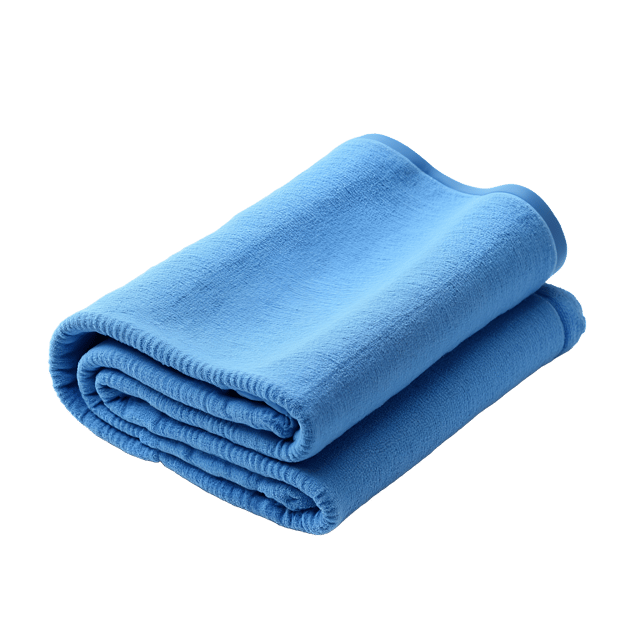 Free transparent PNG: Blue Towel with Soft Texture and Rolled Edges - Realistic White Background