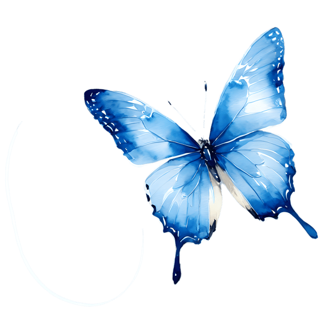 Free transparent PNG: Azure Blue Butterfly Watercolor Illustration – Transparent PNG
