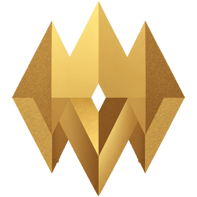 Free transparent PNG: Abstract Gold Triangle Clipart Design with Symmetrical Metallic Triangles